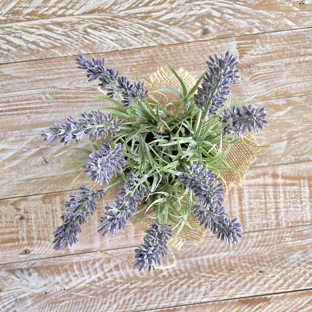 🪴Burlap Wrapped Faux Lavender Plant🪴